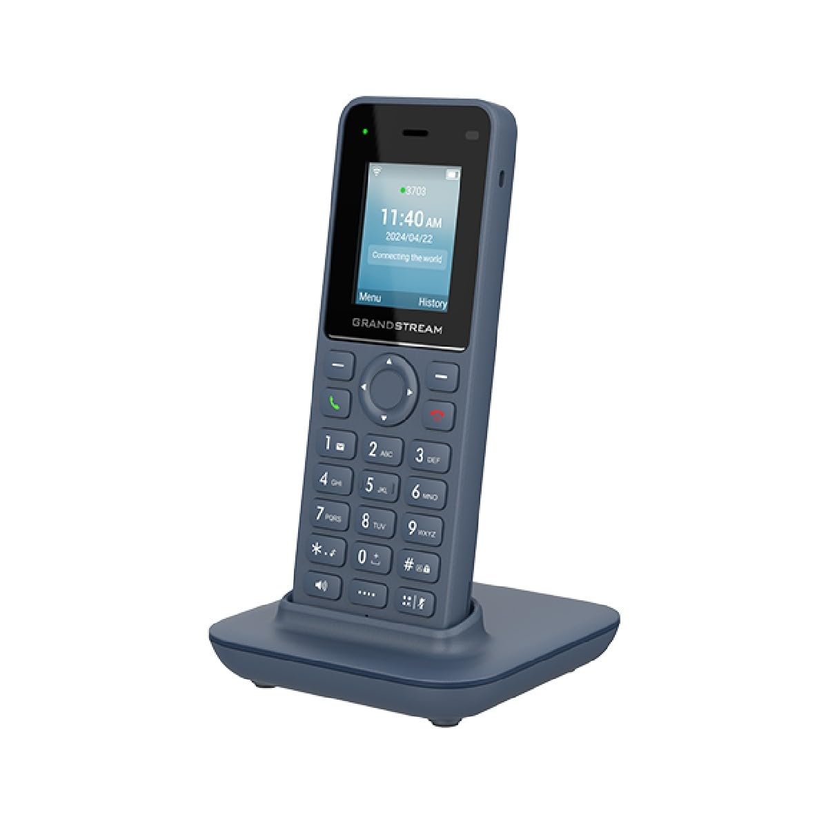 جراندستريم هاتف WP816 لاسلكي واي فاي IP مع نطاق مزدوج مدمج 802.11a/b/g/n/AC/AX ووقت تحدث 6 ساعات.