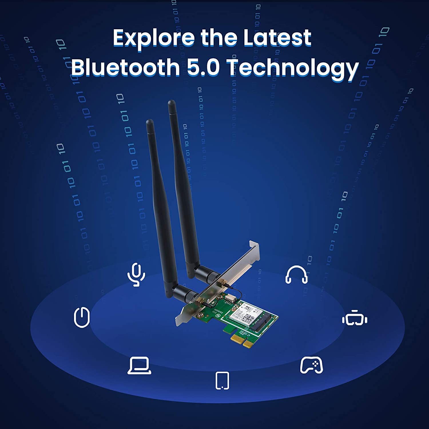 تيندا AX3000 واي فاي 6 بلوتوث 5.0 محول بطاقة واي فاي بمنفذ PCIe للالعاب سطح المكتب ويندوز 10 مع تقنية ام يو-ميمو، وقت استجابة منخفض للغاية، يدعم ماوس بلوتوث، كيبورد (E30)
