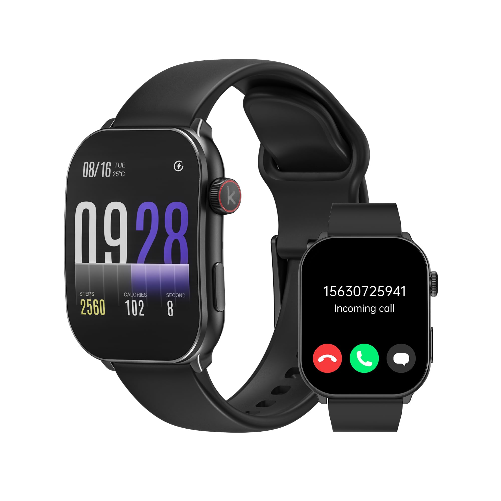 Smart Watch (Answer/Make Call), 2.1" Curved AMOLED Screen Smartwatch for Men Women, 100+ Sport Modes Fitness Tracker, Heart Rate Sleep SpO2 Monitor, IP68 Activity Trackers, Android and iOS Compatible