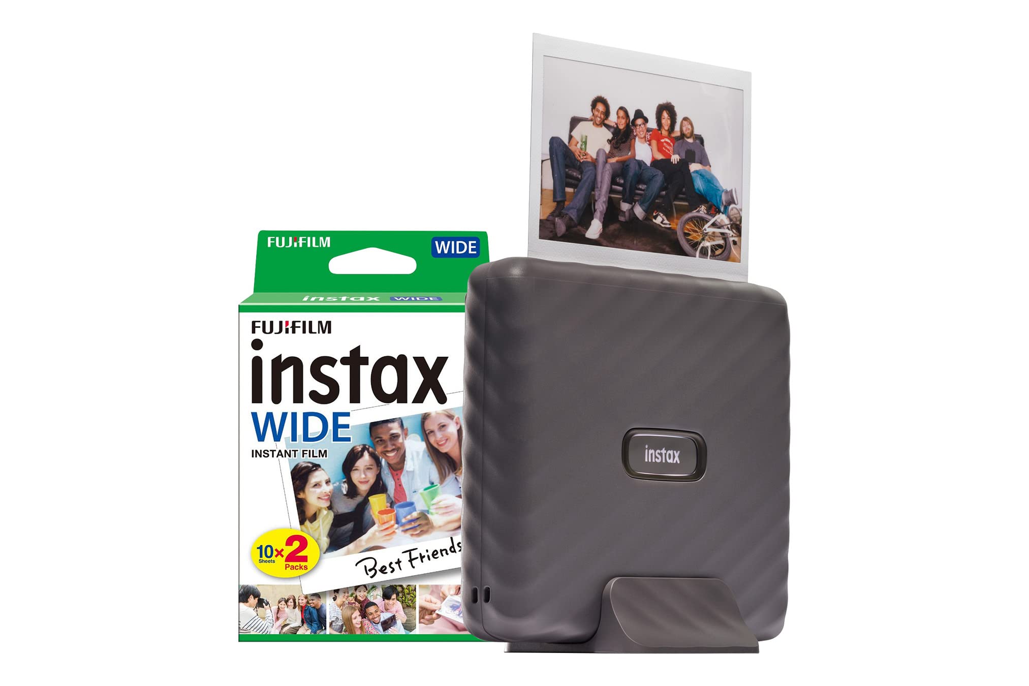 Fujifilm Instax Link Wide Printer with 20 Shots - Mocha Gray