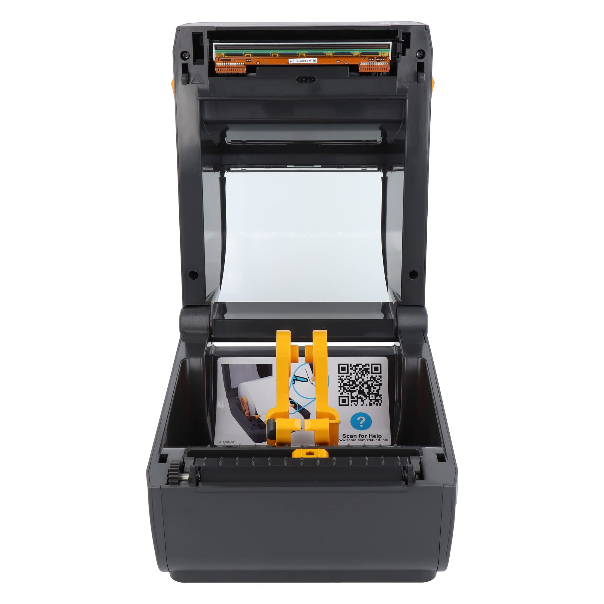 زيبرا تكنولوجيز طابعة ZD421d بحافة قابلة للتمزق - 203 نقطة لكل بوصة - حرارية مباشرة - 104 ملم كحد اقصى. عرض الطباعة، BTLE، USB، واجهات مضيف USB (ZD4A042-D0EM00EZ)، رمادي (داكن)