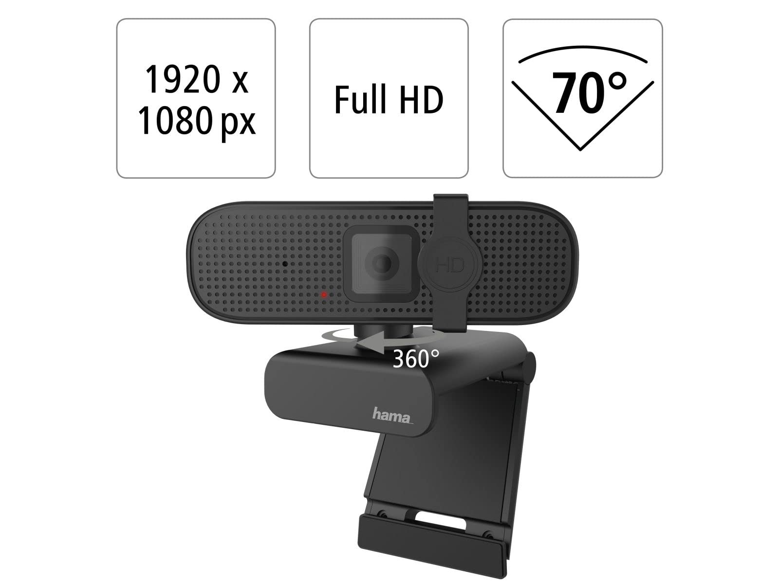 Hama Webcam for Computer 139991 1080P C-400, Black, HDMI