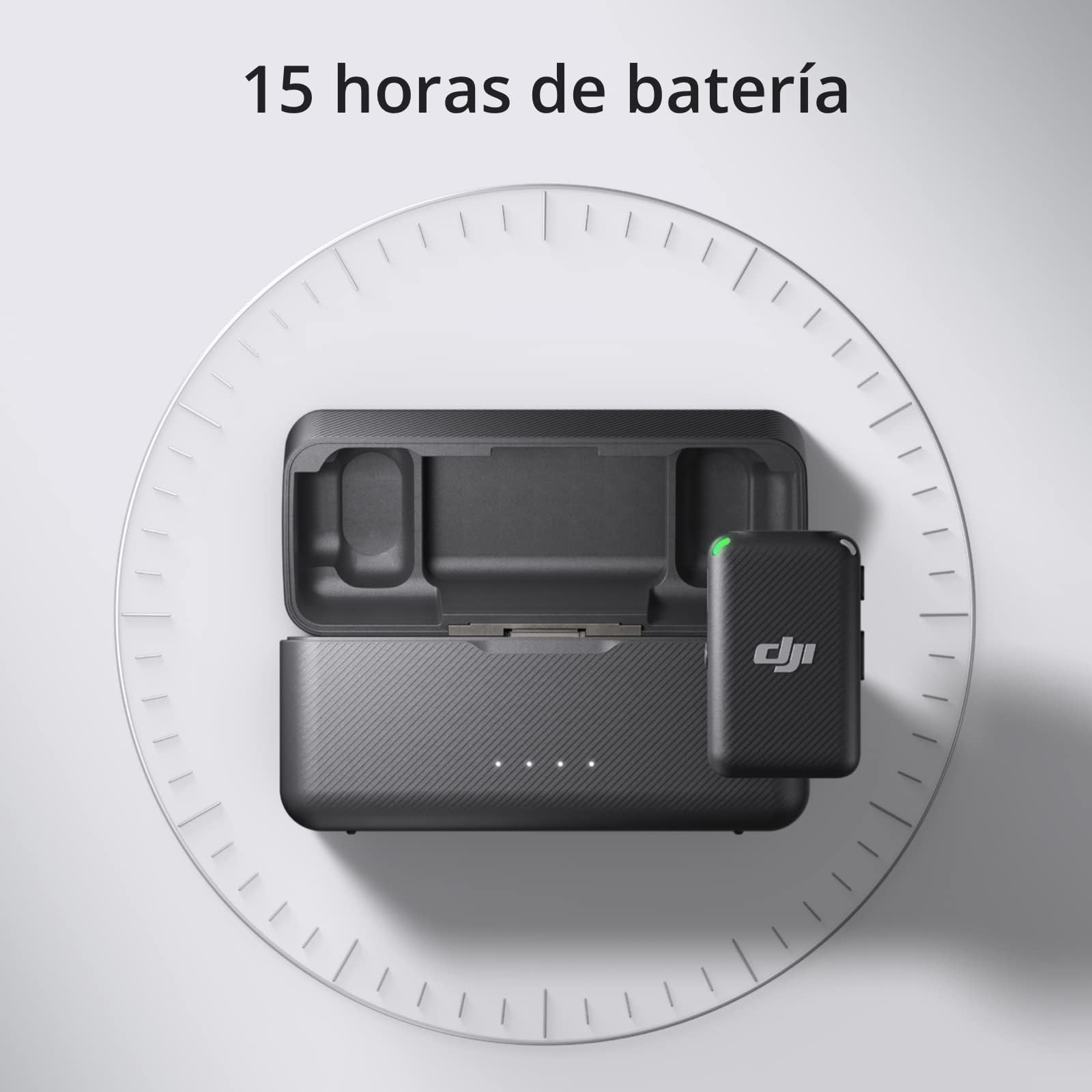 DJI ميكروفون (2 تي اكس + 1 ار اكس + علبة شحن)، ميكروفون لافالير لاسلكي، نطاق 250 متر، بطارية 15 ساعة، تسجيل المقابلات، يوتيوب، مدونات الفيديو