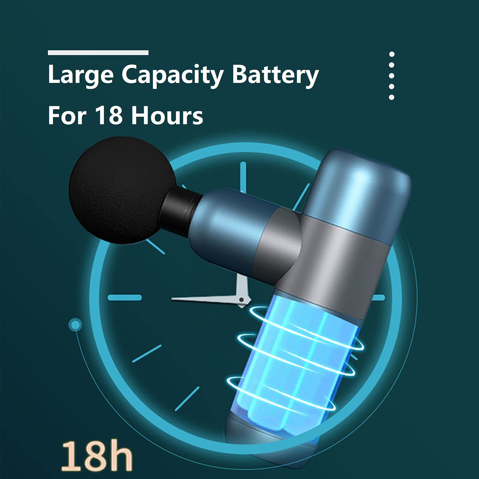 Kica K2 Portable Mini Massage Gun - Deep Tissue Electric Percussion Massager for Pain Relief and Muscle Recovery - Metal Solid Grip, Fascial Relax, Deep Massage Therapy Mode - Blue