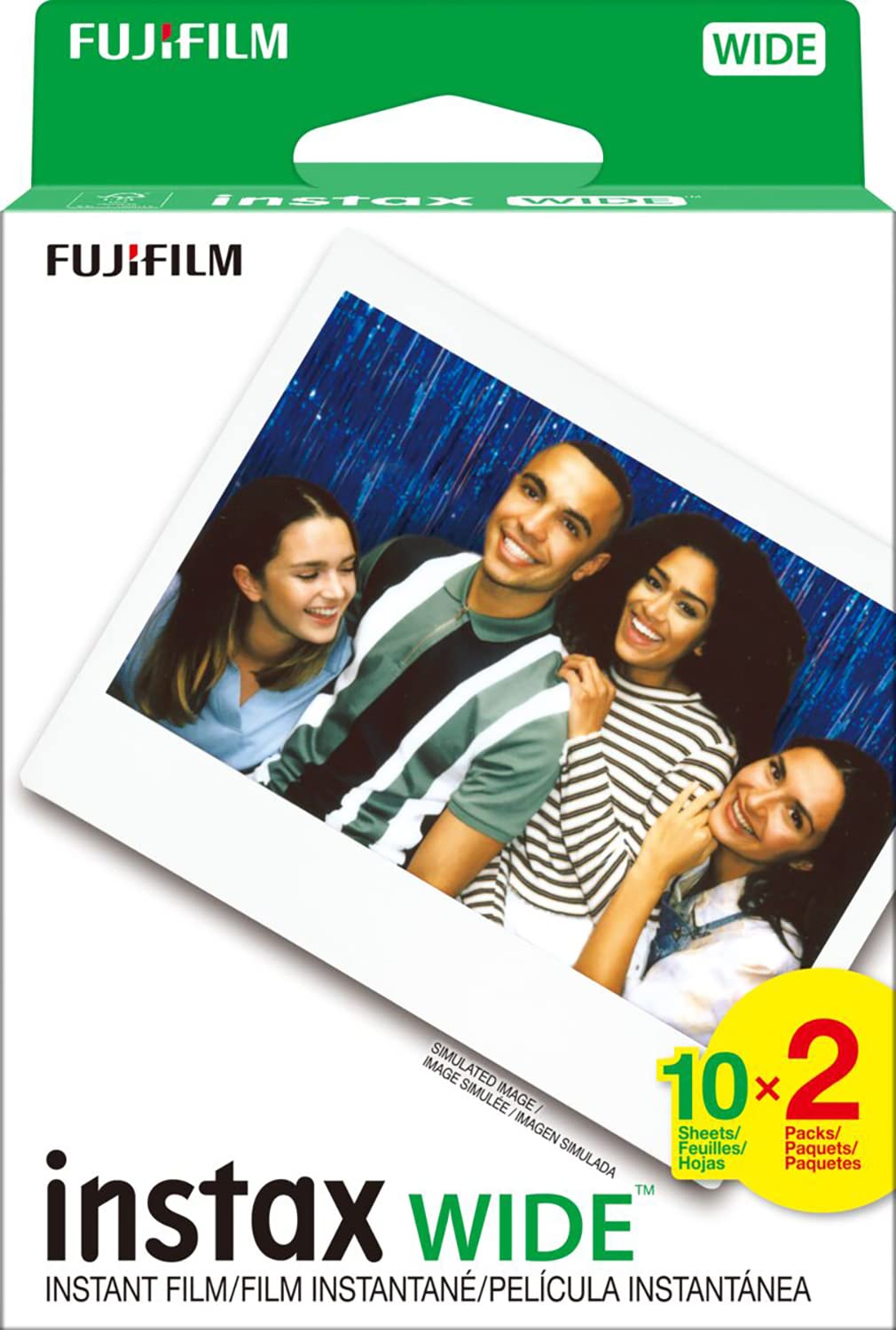 Fujifilm Instax Wide Instant Film 2 X10 (20 Sheets) Packaging May Vary, White, 20 Exposures, Twin Pack, 1 Pack