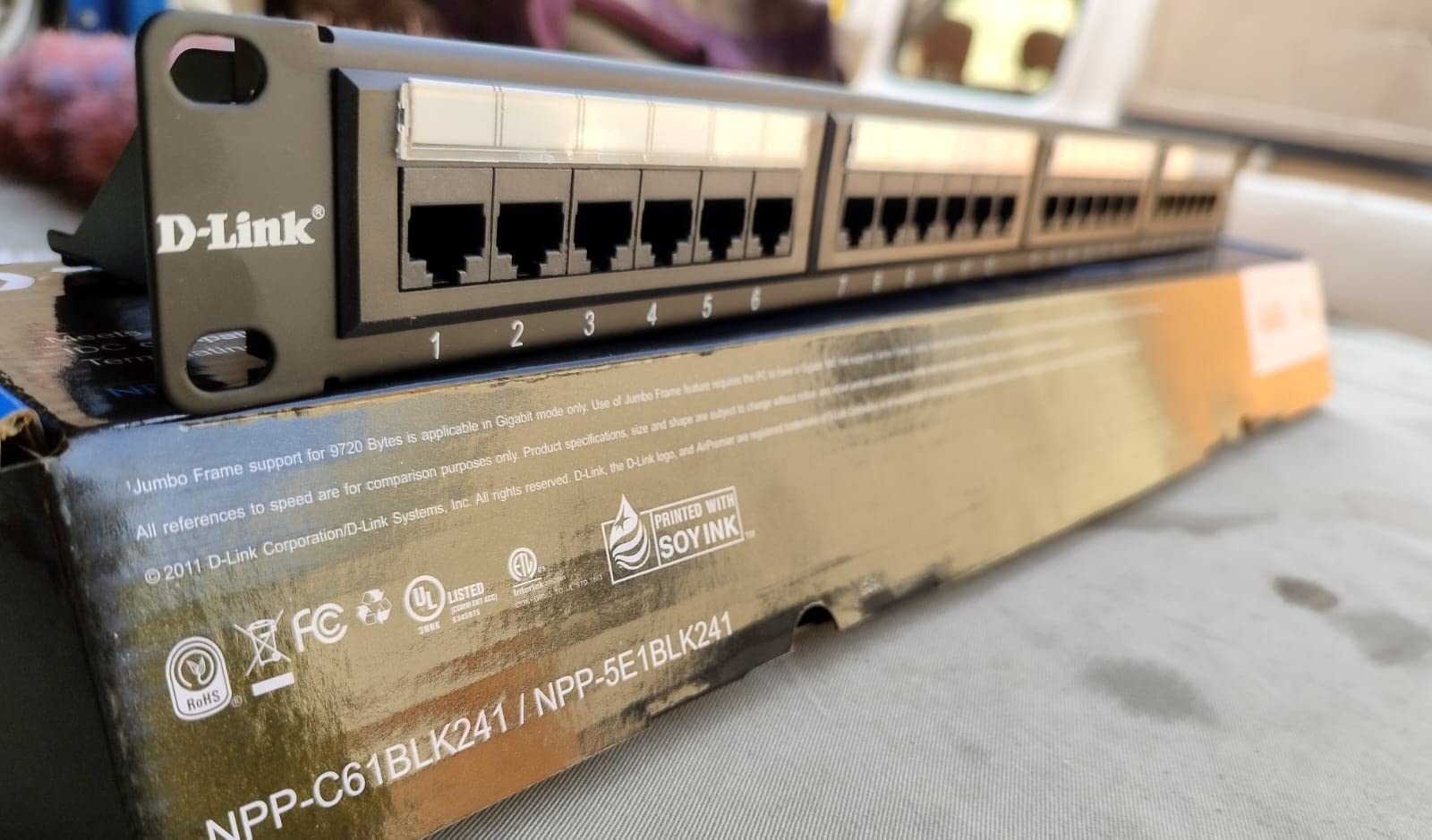 Cat6 التصحيح لوحة 24 ميناء محملة