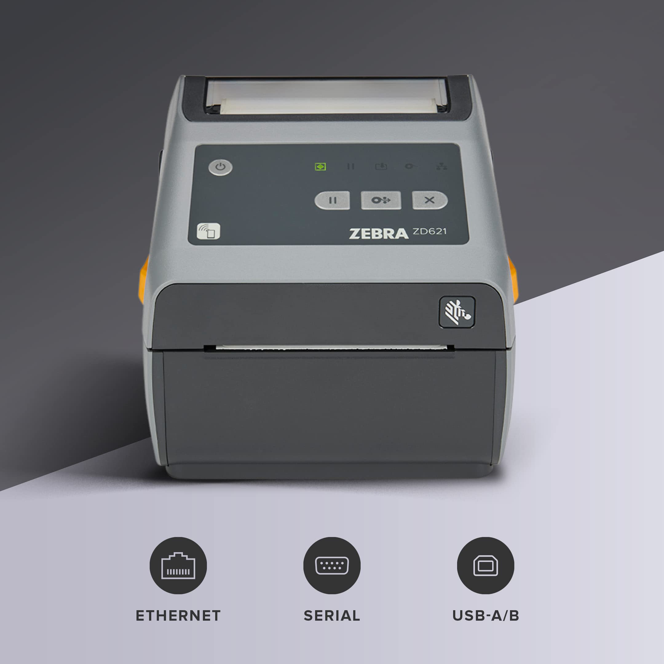 Zebra ZD621 Direct Thermal Desktop Printer - Thermal Printer with 300 DPI and 4 Inch Width - For Home and Office - with USB or Serial or Ethernet Connection