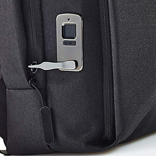 UK PLUS Smart Fingerprint Lock Charging Backpack, Anti-Theft Biometric Secure Lock Laptop Bag with External USB Charger, Water Resistant Travel, Business, or Back-to-School Backpack For Men and Women