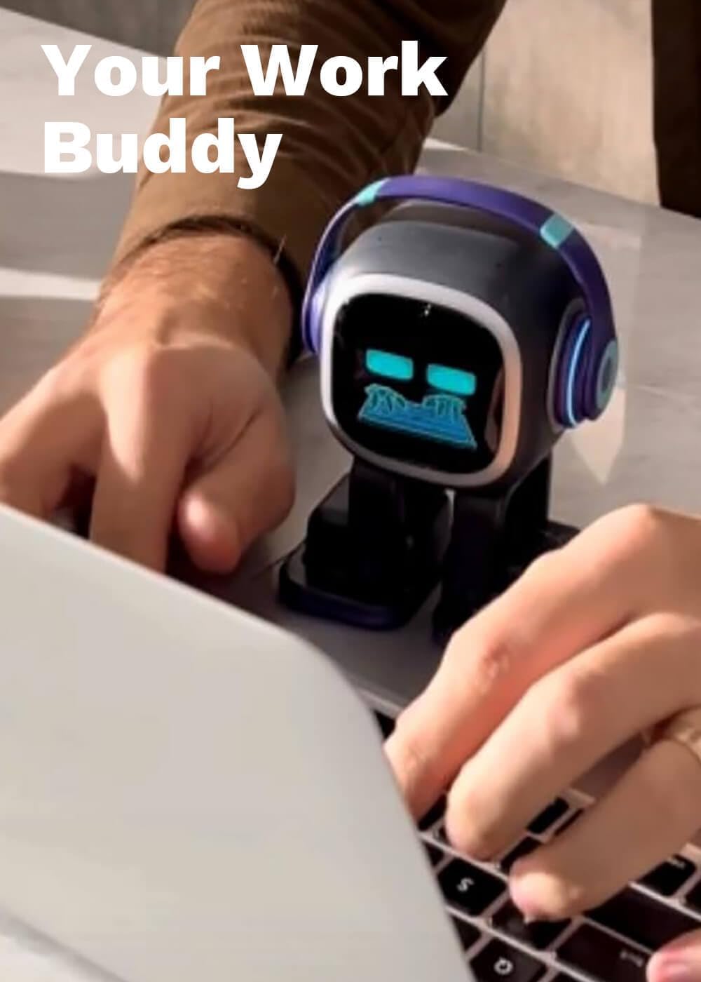 EMO Robot Desktop Pet Companion | AI-Powered Smart Robot with Voice Interaction, Smart Light & Wireless Charging Skateboard Base for Kids and Adults