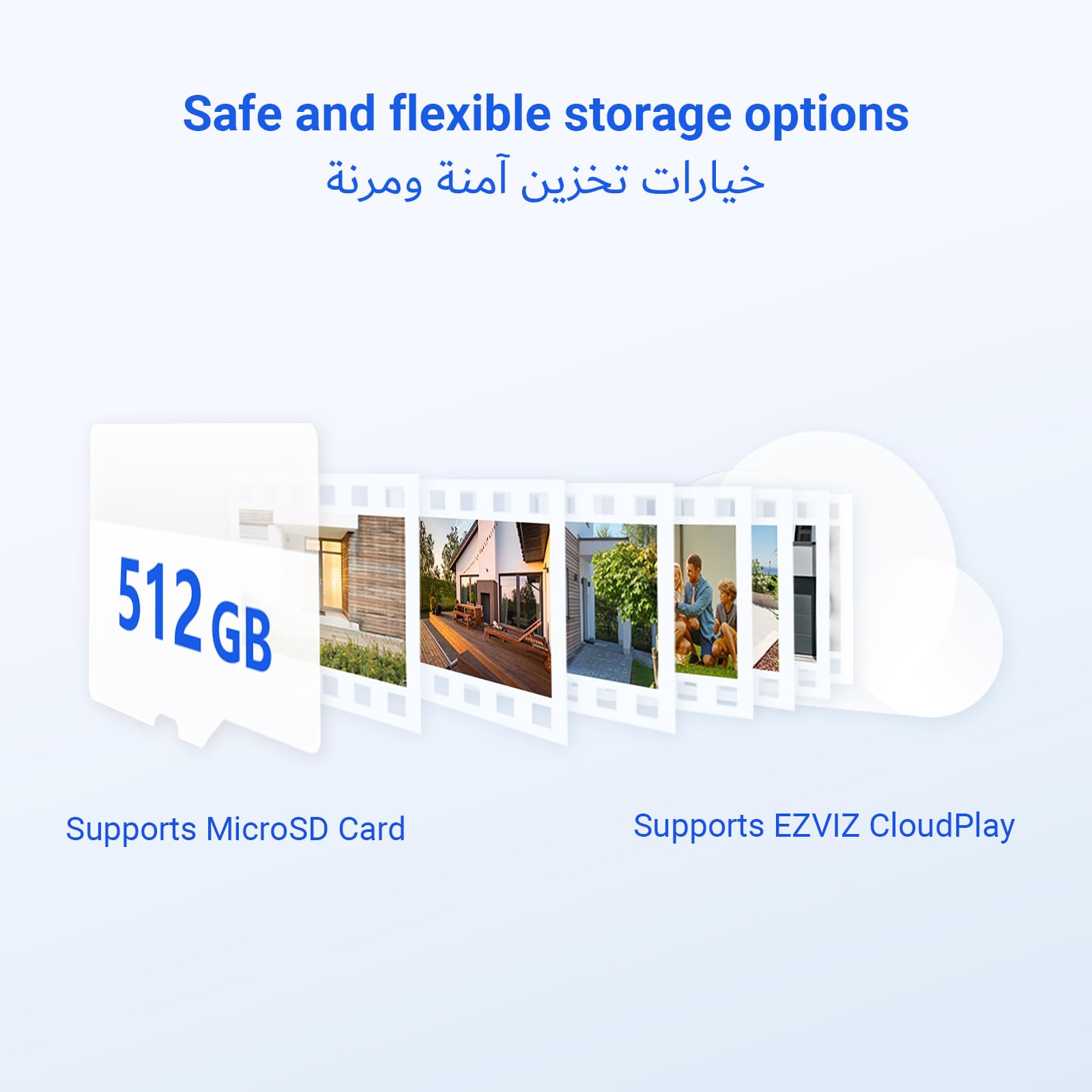 كاميرا عرض الباب بدون اسلاك HP4 من ايزفيز مع جرس باب مدمج، شاشة ملونة 1080p 4.3، بطارية قابلة لاعادة الشحن، تحدث ثنائي الاتجاه، رؤية ليلية، تقنية فيديو H.265، رؤية واسعة للغاية، بطاقة مايكرو اس دي
