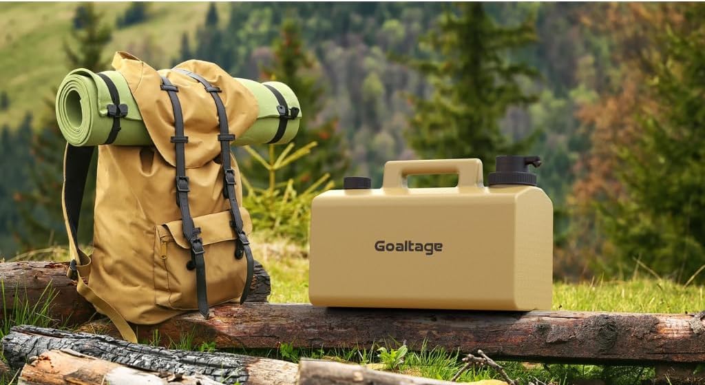Goaltage AquaPro Water Storage With 20L Capacity, Rechargeable Water Pump, Touch Control Panel, Camping Essentials And Spigot Portable Design - Yellow