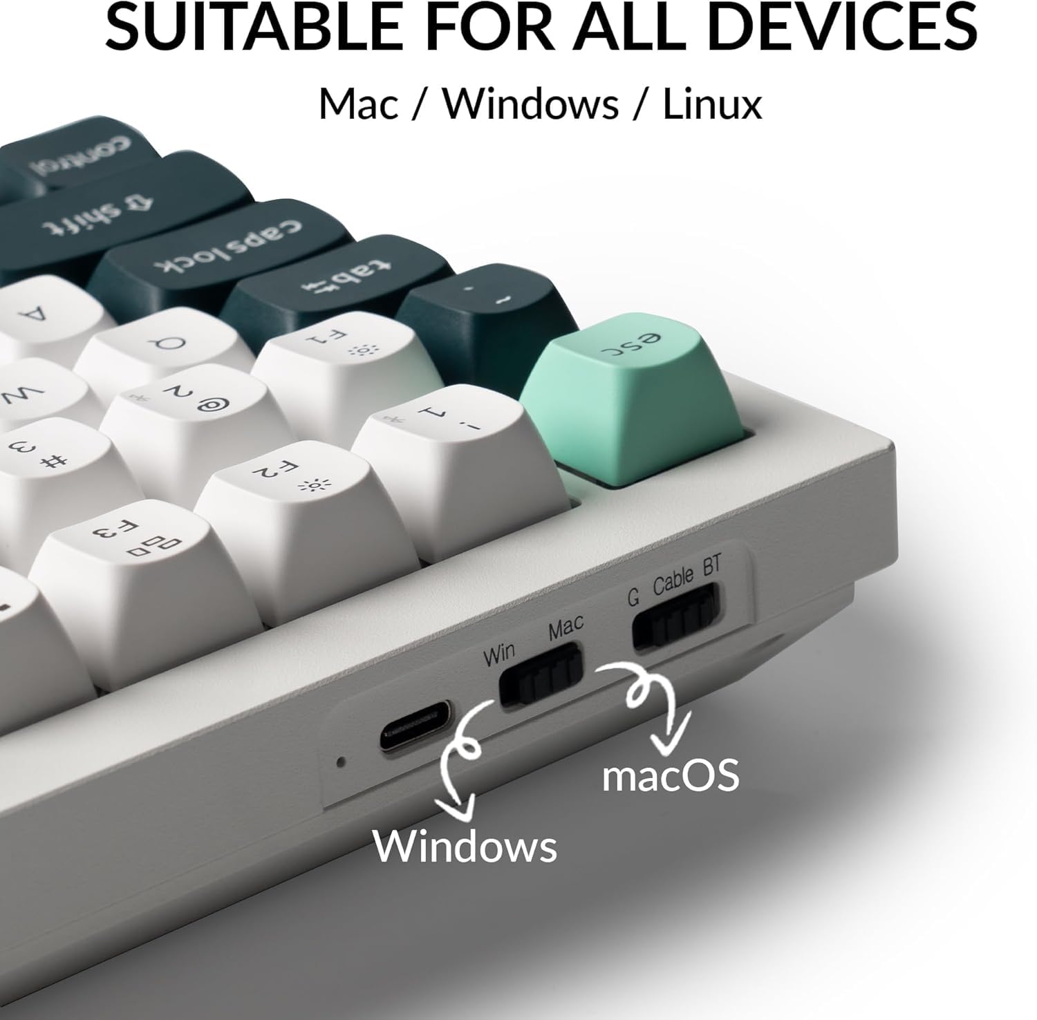 Keychron Q1 HE Hot-Swappable Keyboard with RGB Backlight and Nebula Switch Knob Version - White