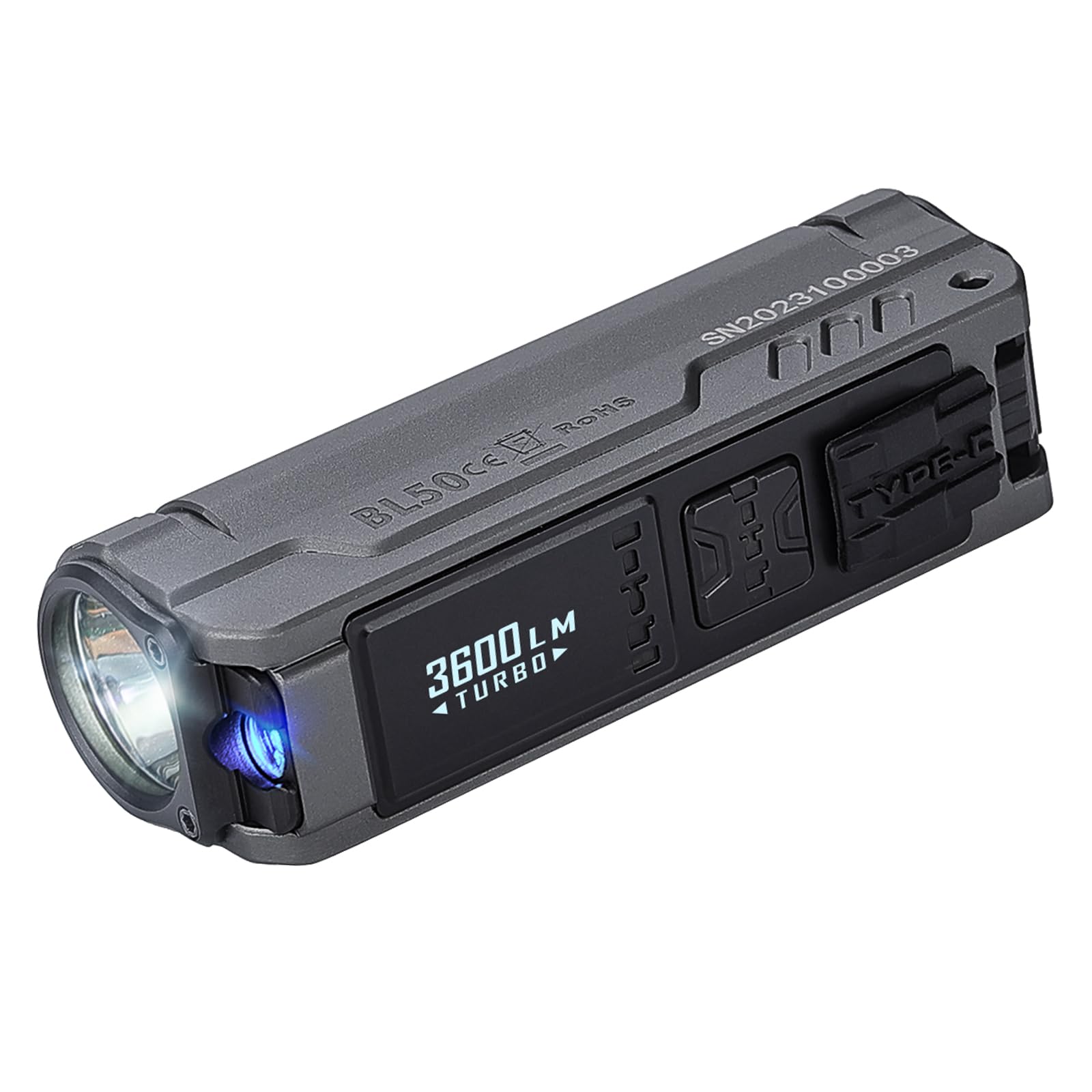 IMALENT BL50 Flashlight - High Brightness 3,600 Lumens, UV Light, 428 Meters Distance, Powerful LED, Handy Key Holder, EDC, Small Pocket, Rechargeable