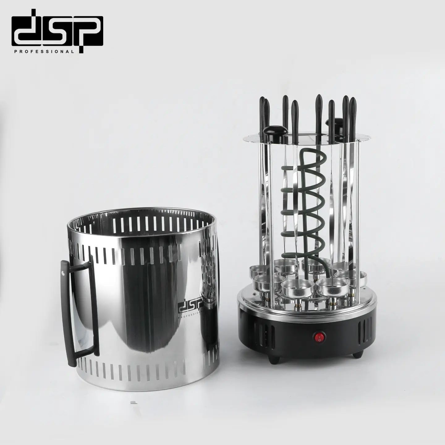 DSP KB4010 Electric Shawarma Grill with 8 Skewers, 1500W Power, Adjustable Temperature, Perfect for Home or Commercial Use