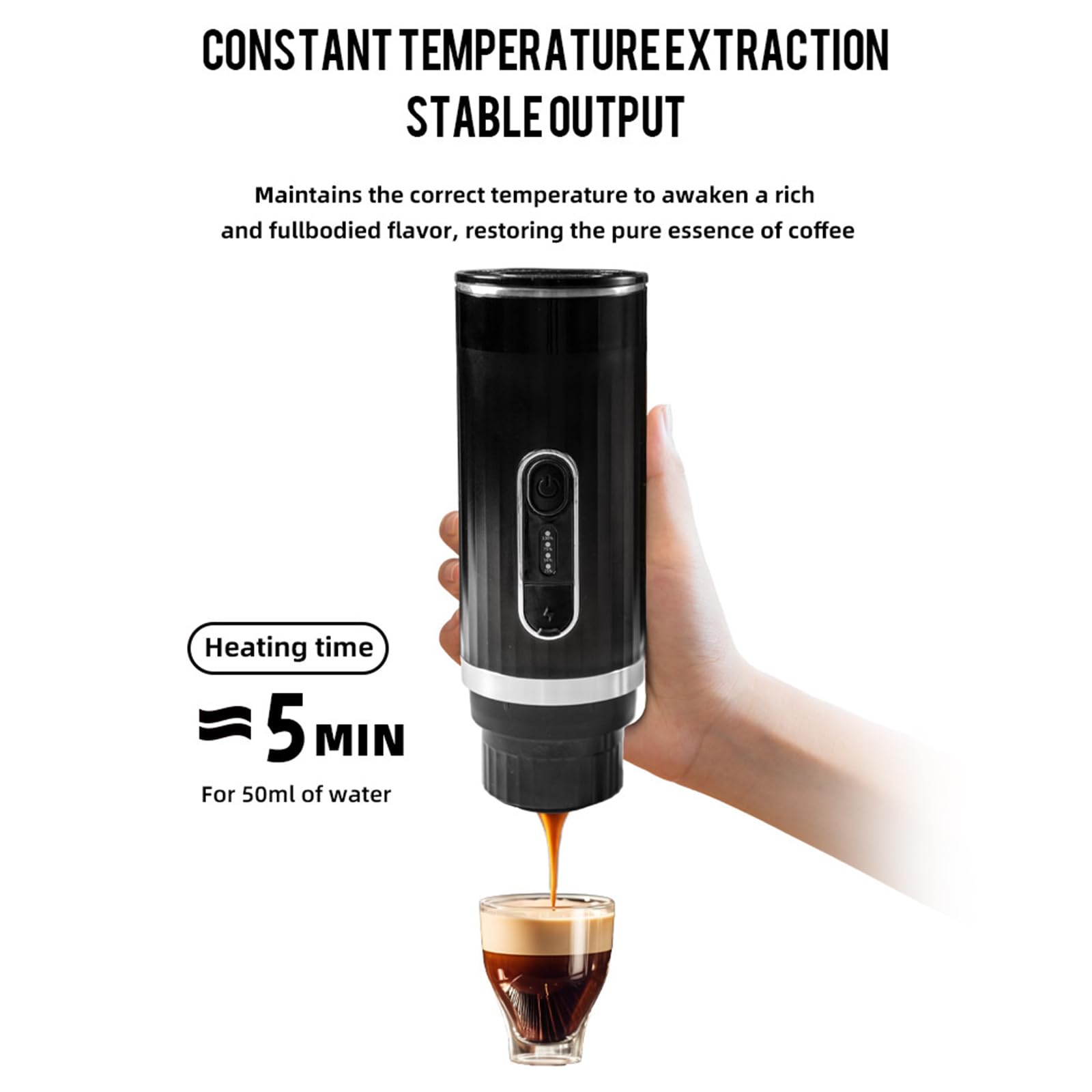 Portable Espresso Machine from Jolerich, 3-in-1 Wireless Coffee Maker Compatible with Capsules and Ground Coffee, Electric Italian Espresso Machine for Car, Home, Office, Travel and Camping