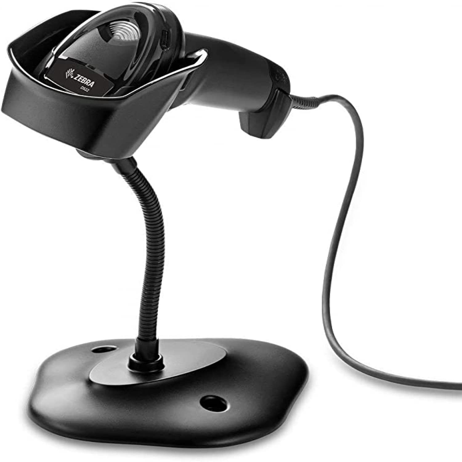 ZEBRA DS2208-USB مع حامل [ماسح الباركود] مجموعة صورة 1D&2D ، علامة تجارية موثوقة، منتج متين، مع أداء جيد، قدرة على قراءة 1D و2D وPDF417 باركود، أفضل استخدام لمتجر التجزئة