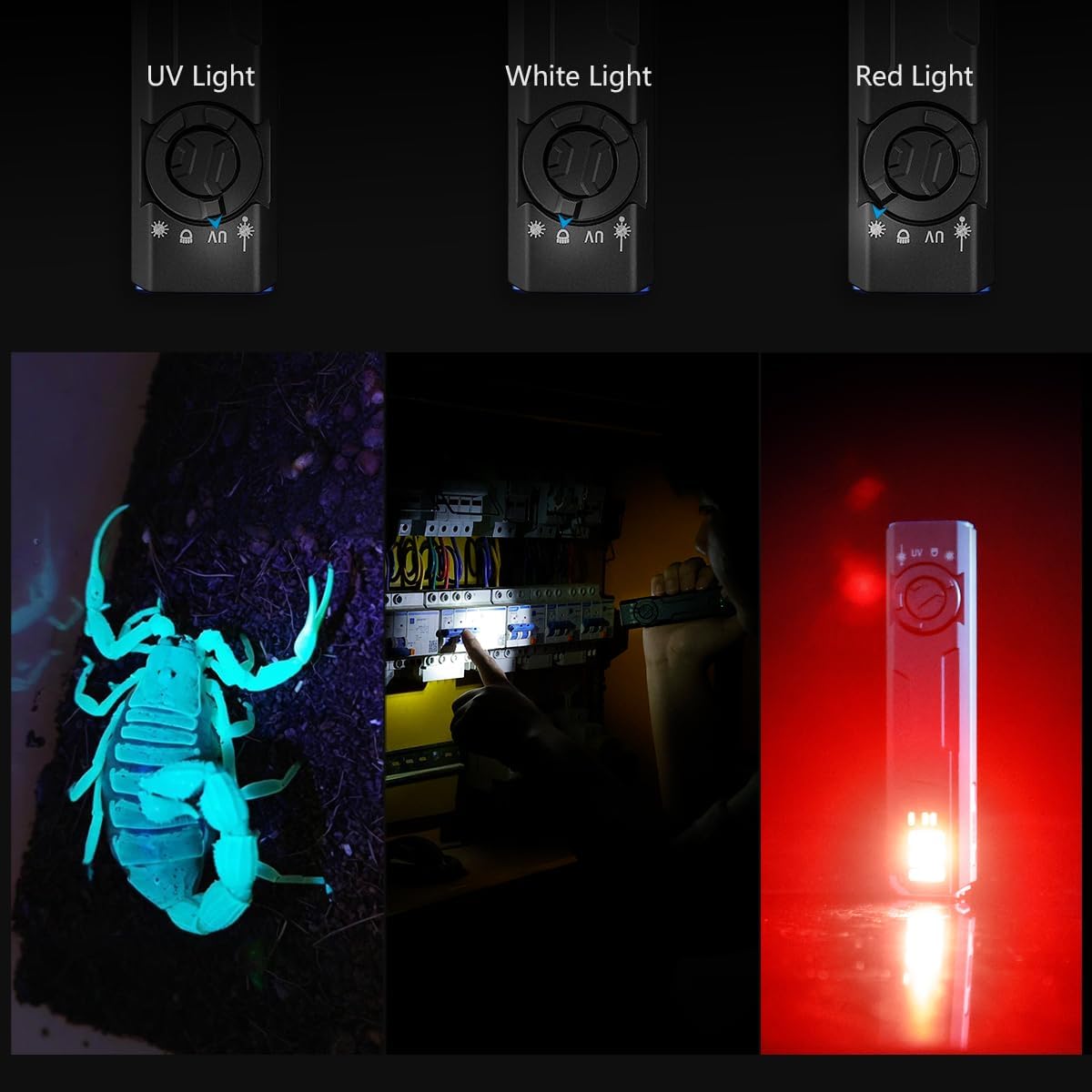IMALENT GR35 The Most Powerful Flat EDC Torch, UV 365nm + Red, 4 Light Sources, IPX7 Waterproof, Quick Charge Type-C for Hiking Emergency DIY (Green PE)