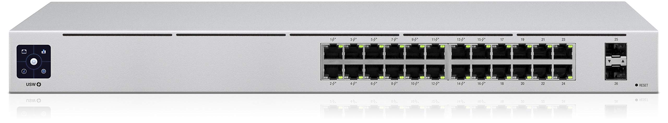 Ubiquiti Networks UniFi USW24POE 24Port PoE Managed L2L3 Gigabit Ethernet (10/100/1000) Power over Ethernet (PoE) 1U Silver