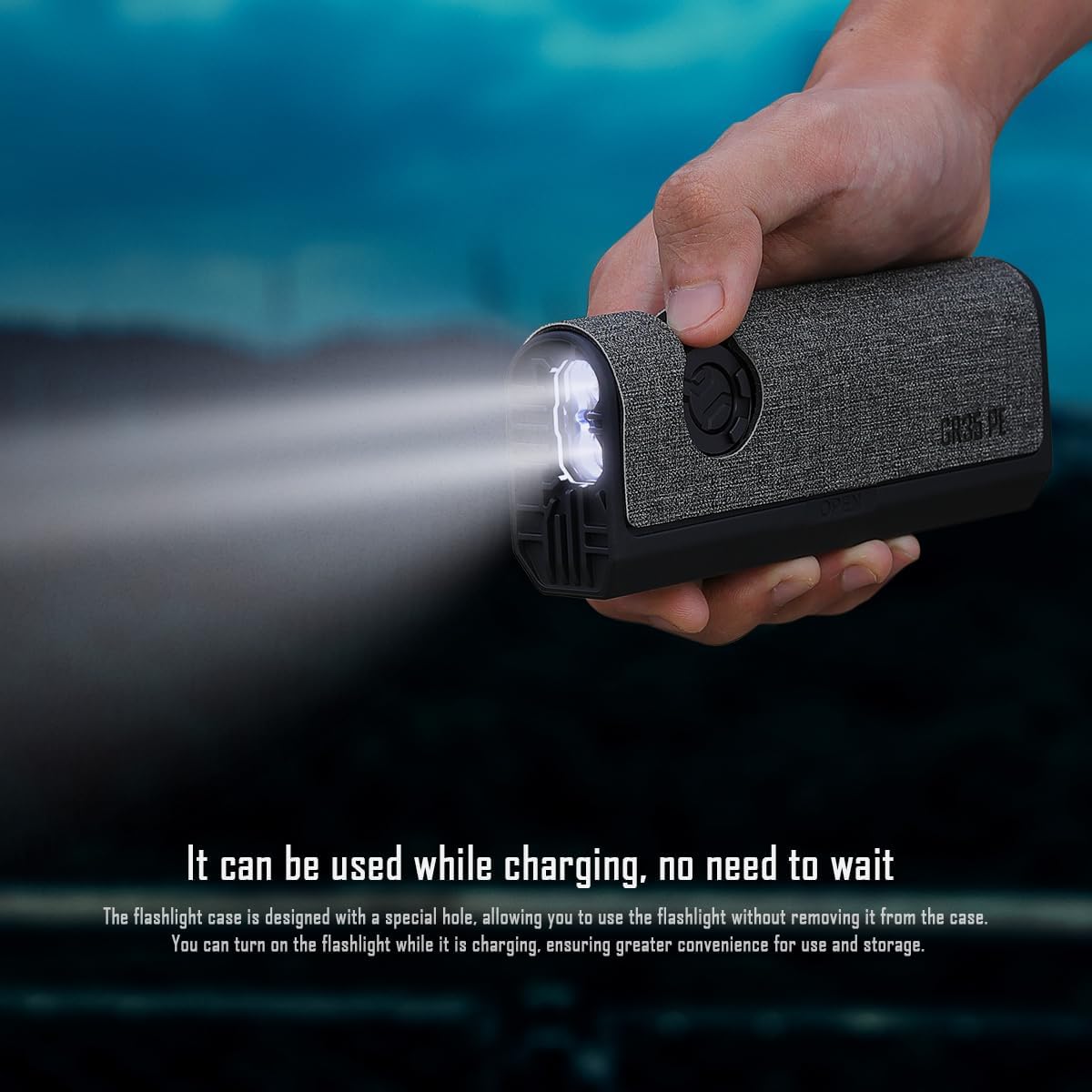 مصباح إيملانيت GR35 قابل لإعادة الشحن EDC، 2800 لومن، 4 في 1: مصباح مع حزم ضوء خضراء، LED UV، ضوء أبيض وضوء فلاش بالألوان الحمراء والزرقاء، قبضة مضادة للانزلاق، هيكل مسطح فائق النحافة للهواء الطلق
