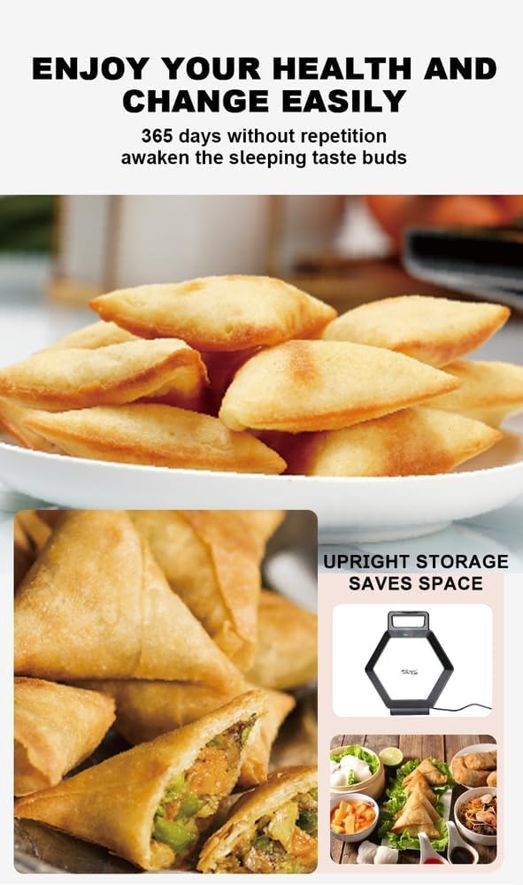 DSP Samosa Maker KC1221 with 8 Cavity Molds, 1200 Watt Power, Non-Stick Coating, Ideal for Home or Commercial Use