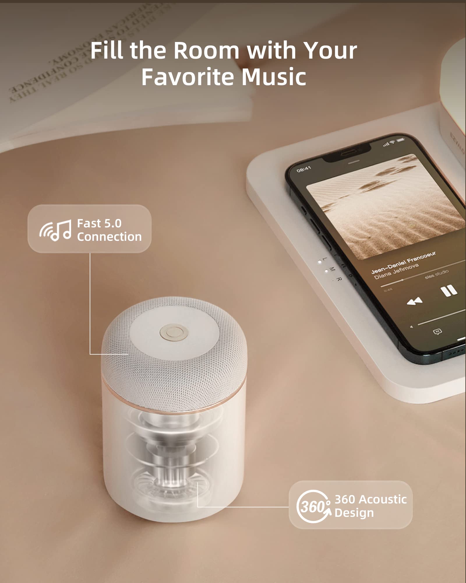 EZVALO Birthday Gifts for Women, Relaxing Gift Box for Women with Wireless Phone Charger, LED Night Light, Portable Speaker