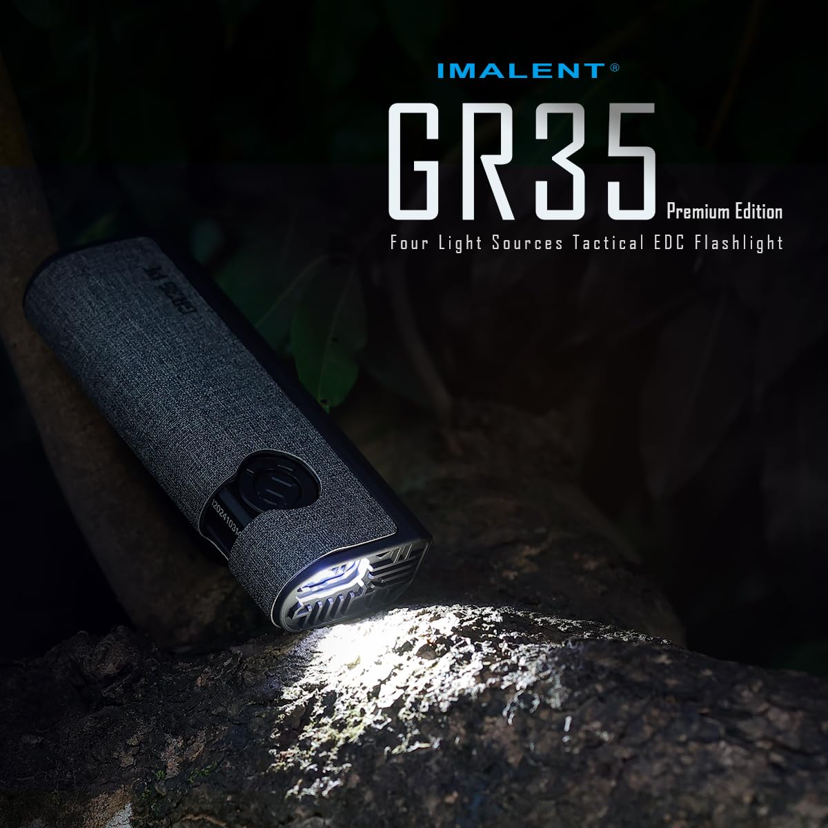 IMALENT GR35 The Most Powerful Flat EDC Torch, UV 365nm + Red, 4 Light Sources, IPX7 Waterproof, Quick Charge Type-C for Hiking Emergency DIY (Green PE)