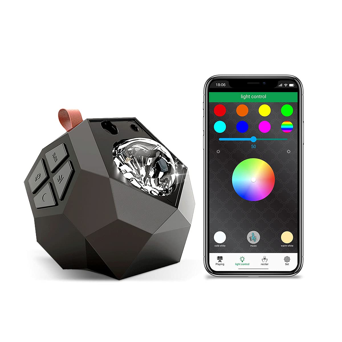 KANGCAI Azan Star Projector Night Light for Kids, Muslim Night Lights, Remote Rotating Galaxy Children's Bedside lamp Multi-Color Lighting Mode Built-in Qur'an