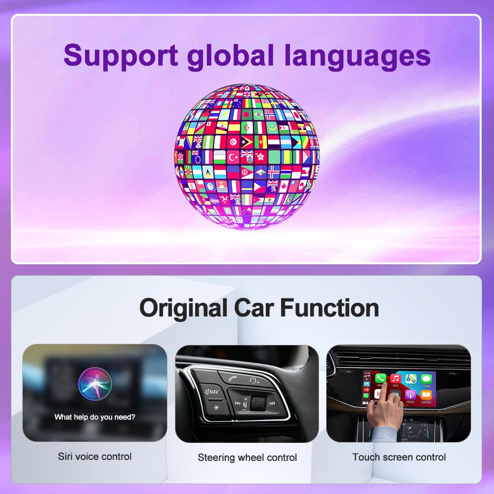 CarlinKit Android 13 CarPlay AI BOX LED/8GB+128GB/Wireless CarPlay and Android Car adapter/Watch Netflix, YouTube, Qualcomm SM 6225/Google Play Store/OTA Update