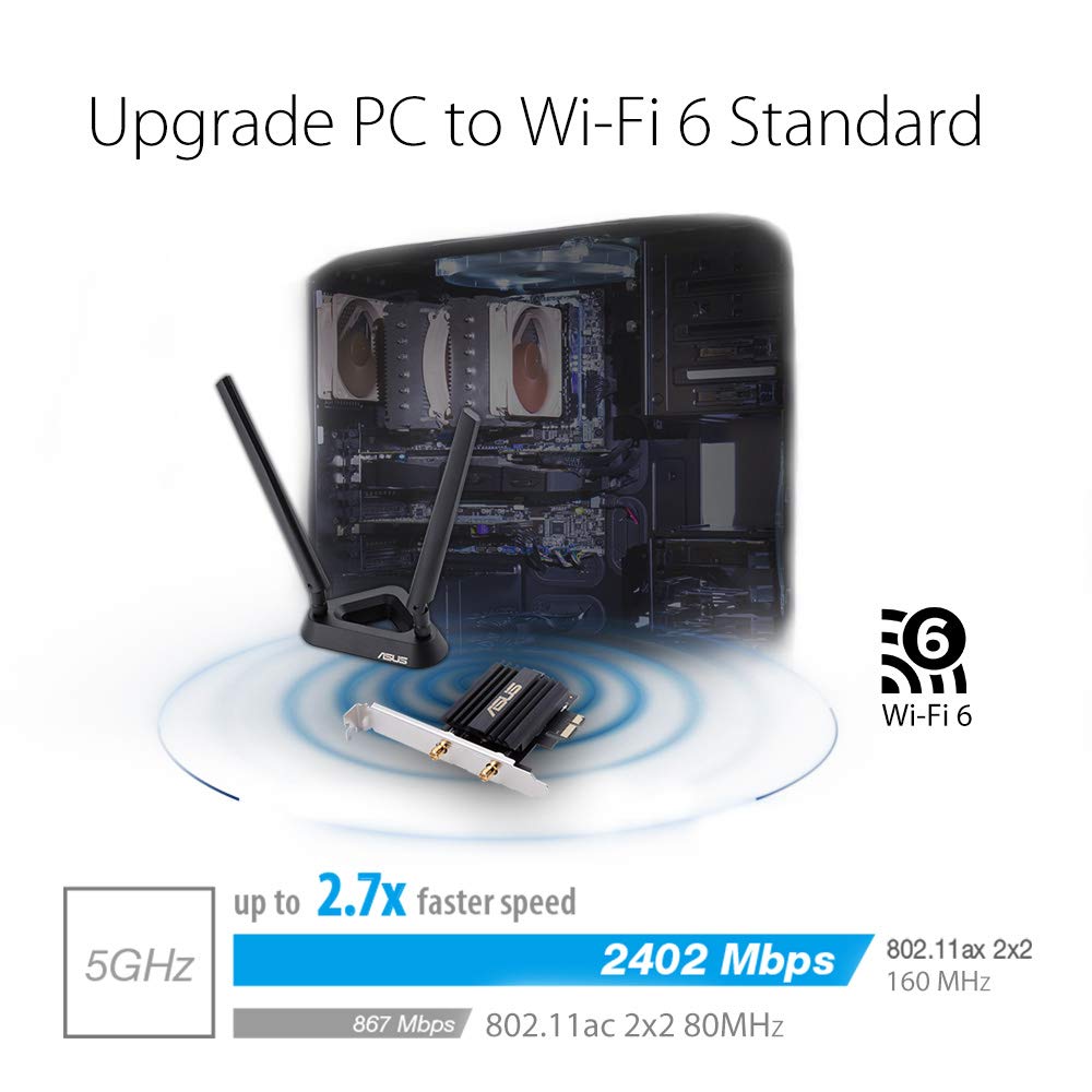 اسس محول واي فاي 6 ثنائي النطاق Pci-E Pce-Ax58Bt - اسود