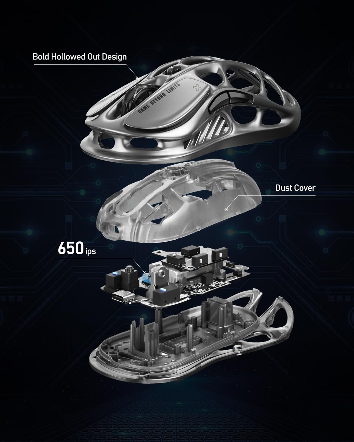 GravaStar Computer Mouse, Mercury M1 Pro Wireless Gaming Mouse with PAW3395DM Sensor, Magnesium Alloy Handcrafted Vintage Finish, 26000 DPI, 5 Programmable Buttons, Outfit with 1K & 4K Dongle