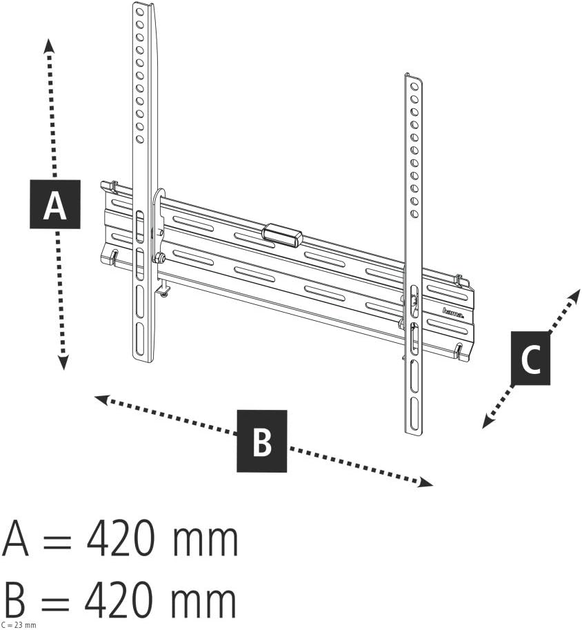 Hama TV Wall Mount Fix 118104, One Star, 400 x 400, 165 cm (65 Inch), Black - (Pack of 1)