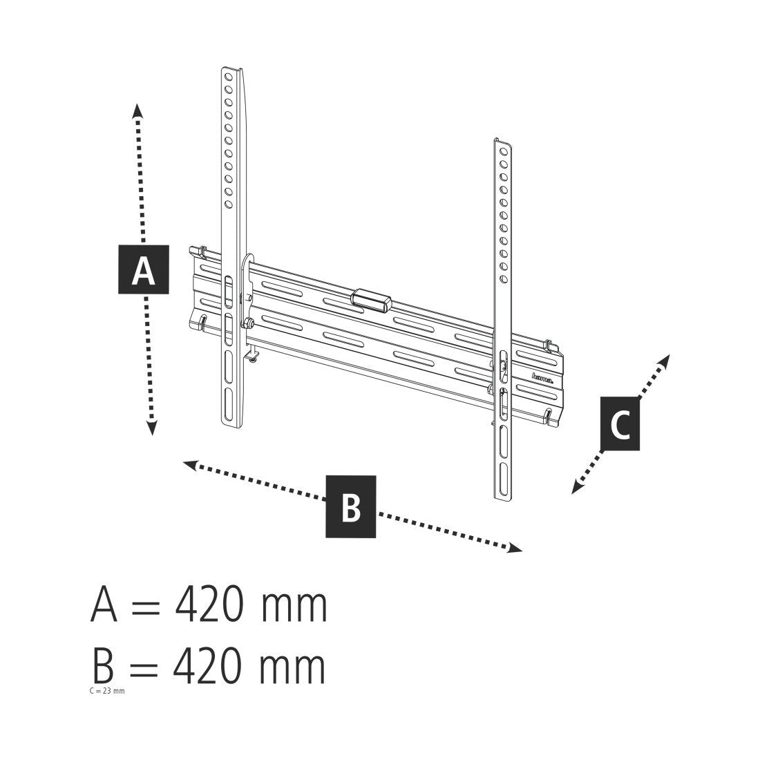 Hama TV Wall Mount Fix 118104, One Star, 400 x 400, 165 cm (65 Inch), Black - (Pack of 1)