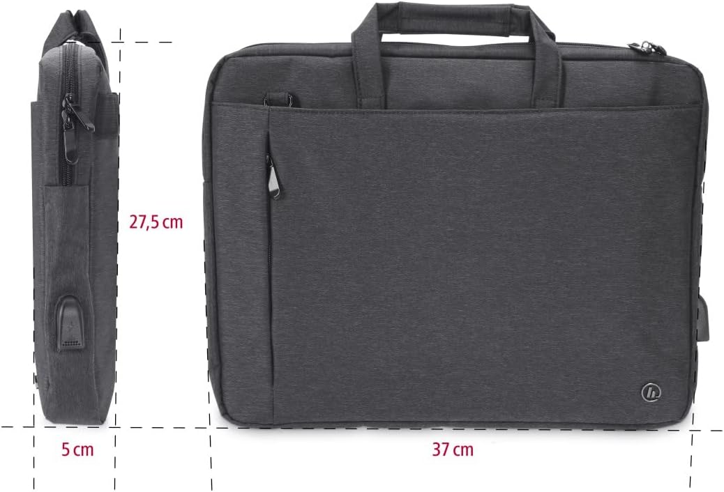 Hama 216576 Manchester Laptop Bag, 14.1-Inch Size, Black
