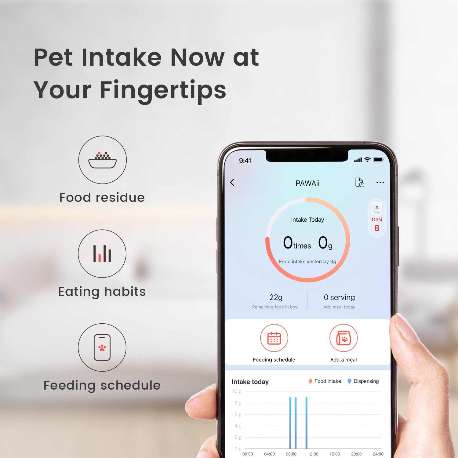 Pawaii Automatic Cat Feeders with App Control, 2.4G Wi-Fi Enabled Smart Pet Feeder for Cat and Dog, Automatic Cat Food Dispenser with Portion Control, 1-30 Meals Per Day, 3L