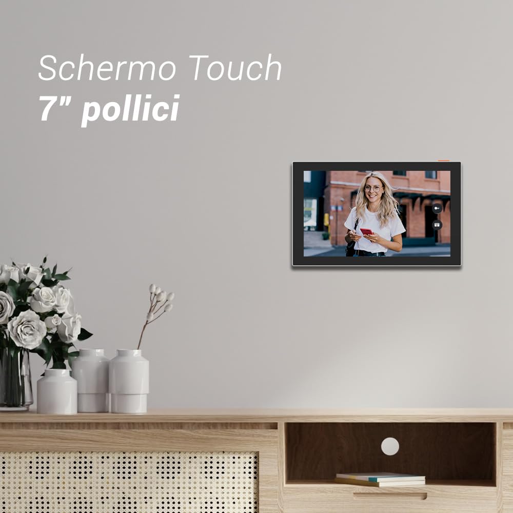 EZVIZ Battery Video Door Intercom with Solar Panel, 2K Intercom with Camera, 7 Inch Colour Touch Screen and 2-Way Audio, Dual Band, Door Intercom Supports Password, Halow Connection, EP7