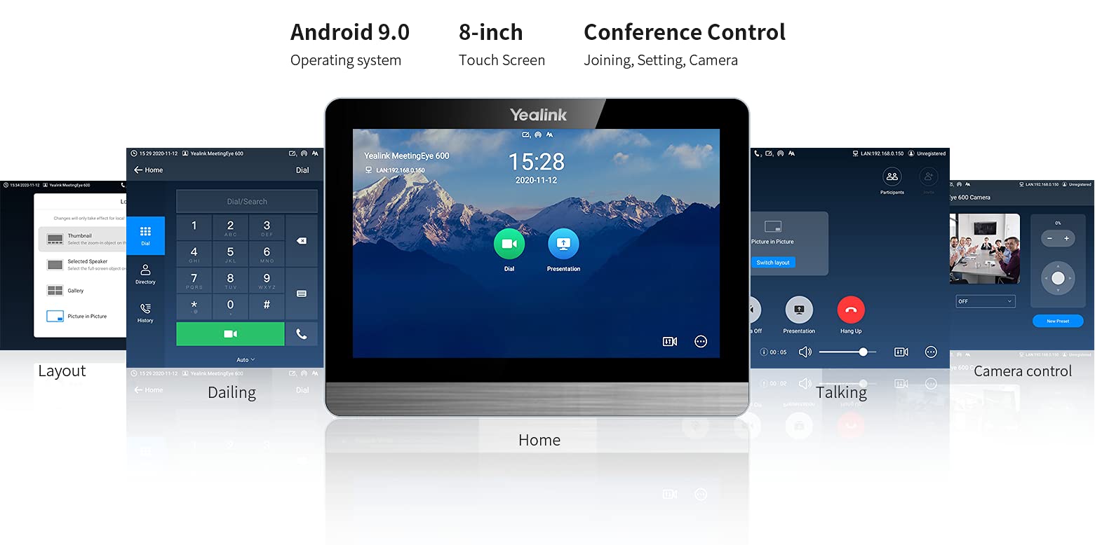 Yealink MeetingBar A30 + CTP18 Collaboration Touch Panel + VCH51 Sharing Box Video Conferencing System 8MP Ethernet