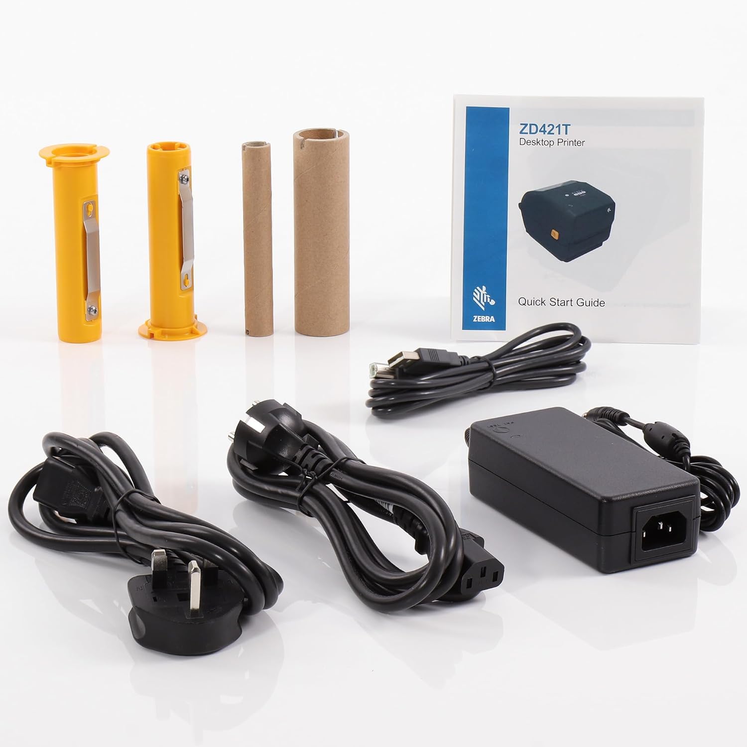 Zebra ZD421T Direct Thermal Printer (74/300M) 203 dpi, USB, USB Host, Ethernet, BTLE5, EU and UK Cords, Swiss Font, EZPL. (ZD4A042-30EE00EZ)