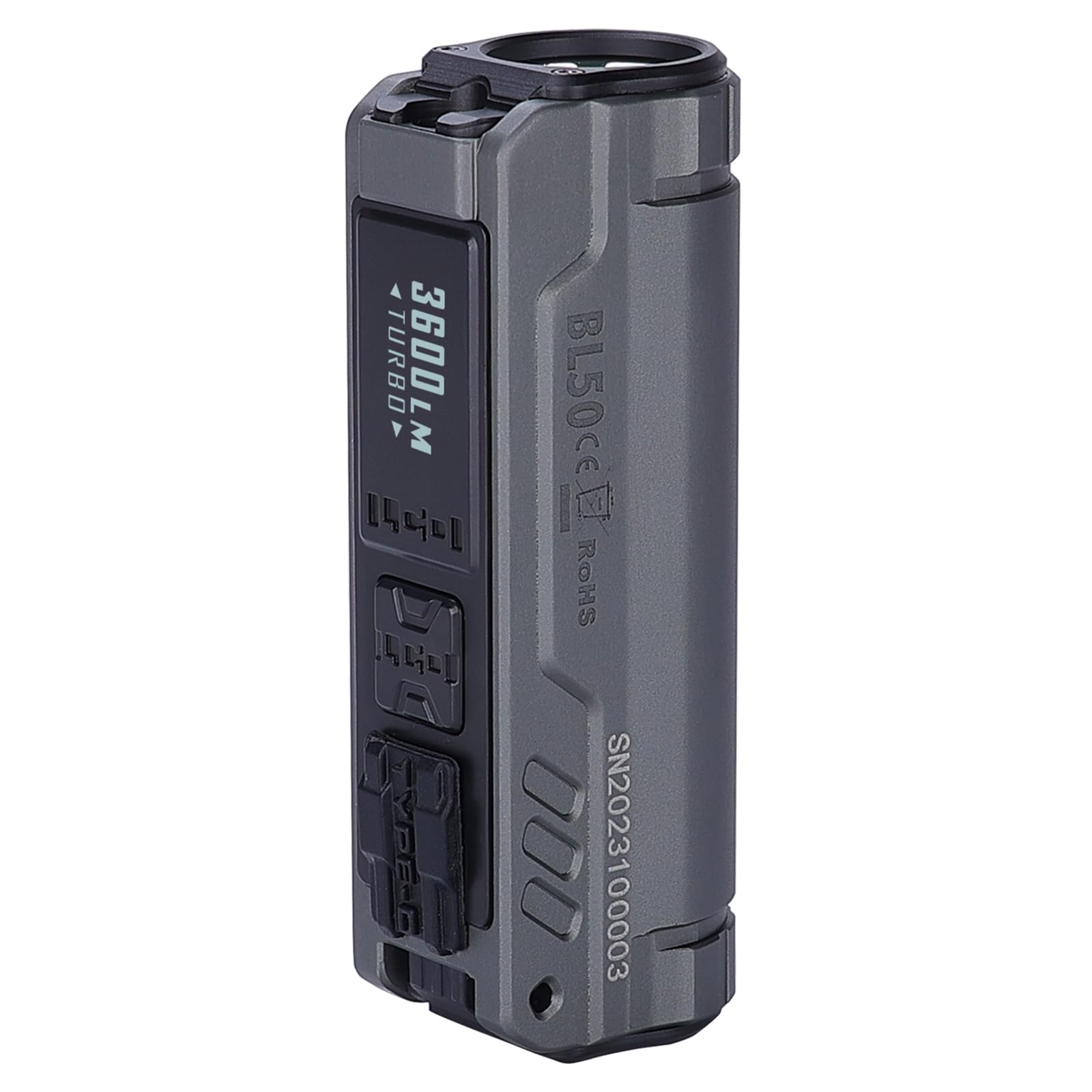 ايمالينت مصباح يدوي صغير BL50 3600 لومن بمصدر ضوء مزدوج EDC مع مصباح LED ابيض وضوء الاشعة فوق البنفسجية، بطارية مدمجة قابلة لاعادة الشحن للاستخدام في الهواء الطلق والطوارئ والعمل والتخييم (ازرق)