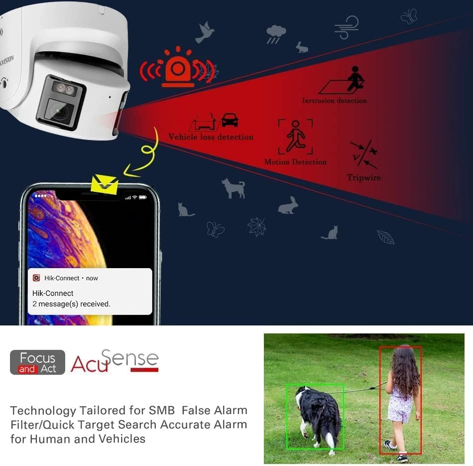 Hikvision DS-2CD2387G2P-LSU/SL ColorVu 8MP Panoramic Camera, Fixed 4mm Lens, White