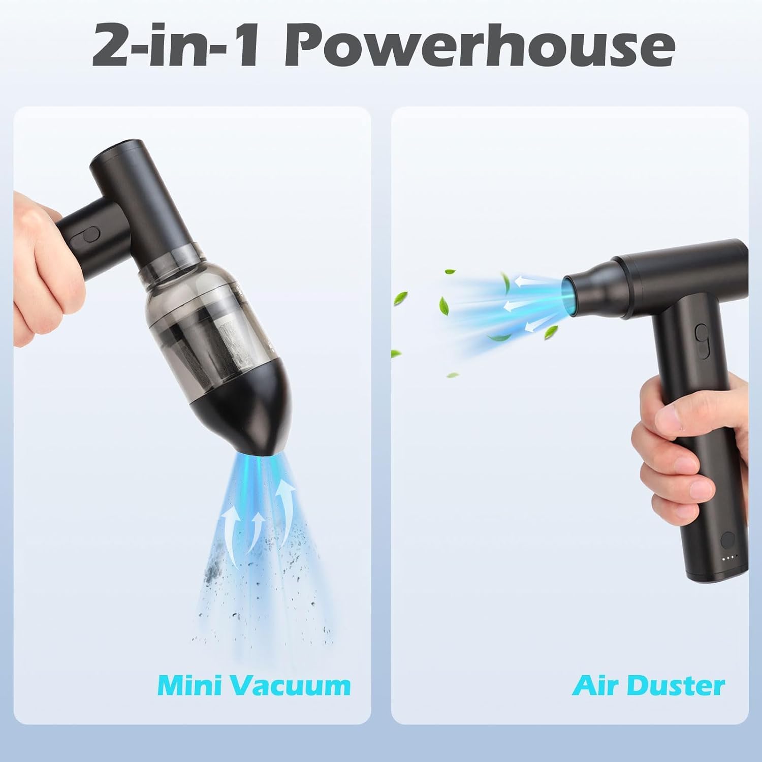 Fipka Electric Air Dust Remover, Adjustable 125000RPM Nozzle Blower,8000mah Rechargeable Turbo Jet Fan, Powerful Fan, Handheld Can Air Dust Remover for Car, Keyboard, Sofa