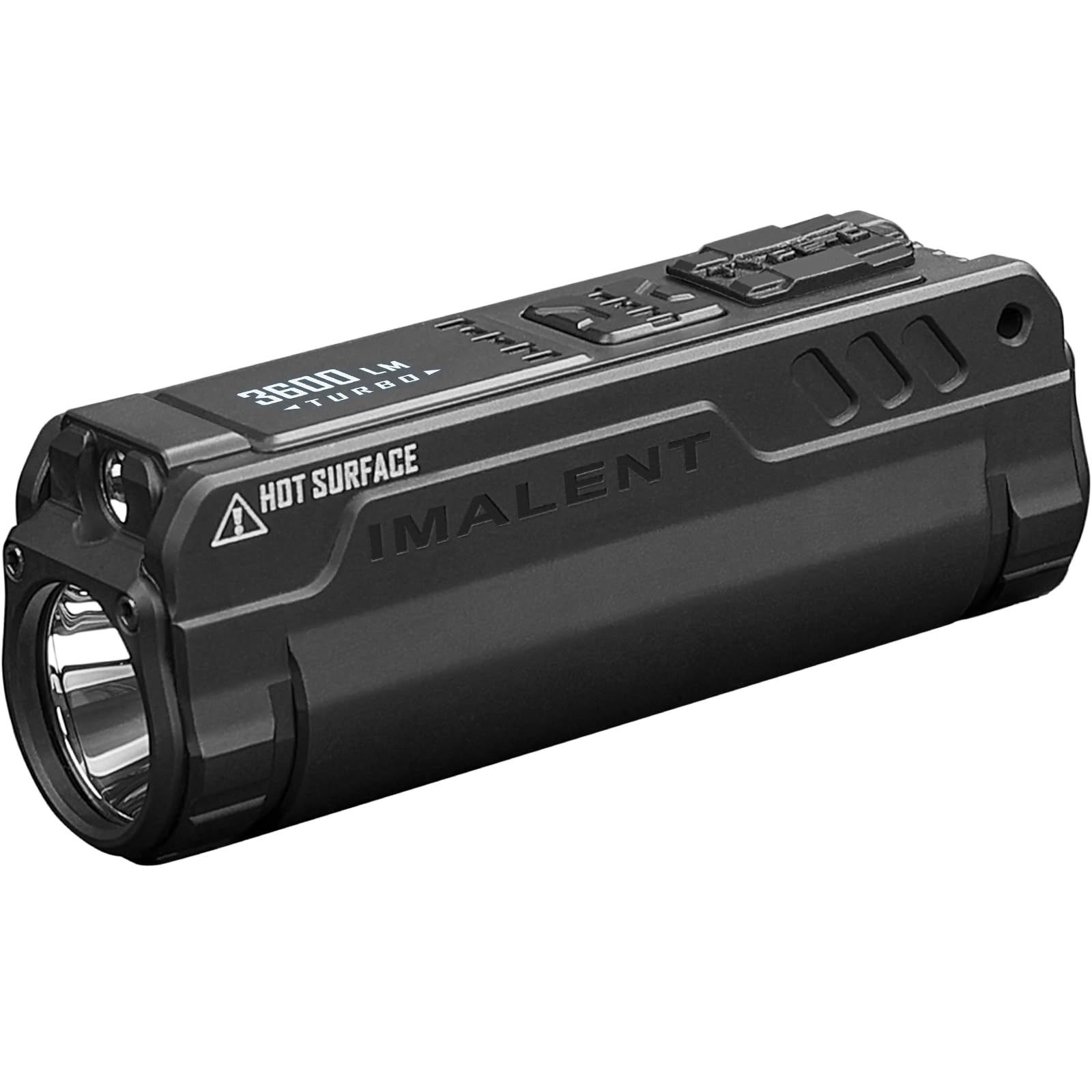 IMALENT BL50 Rechargeable LED Flashlight 3,600 Lumens, with White and UV Light, High Performance Mini Flashlight - 6 Modes, OLED Display for Camping, Hiking, Cycling, Emergencies (Black)