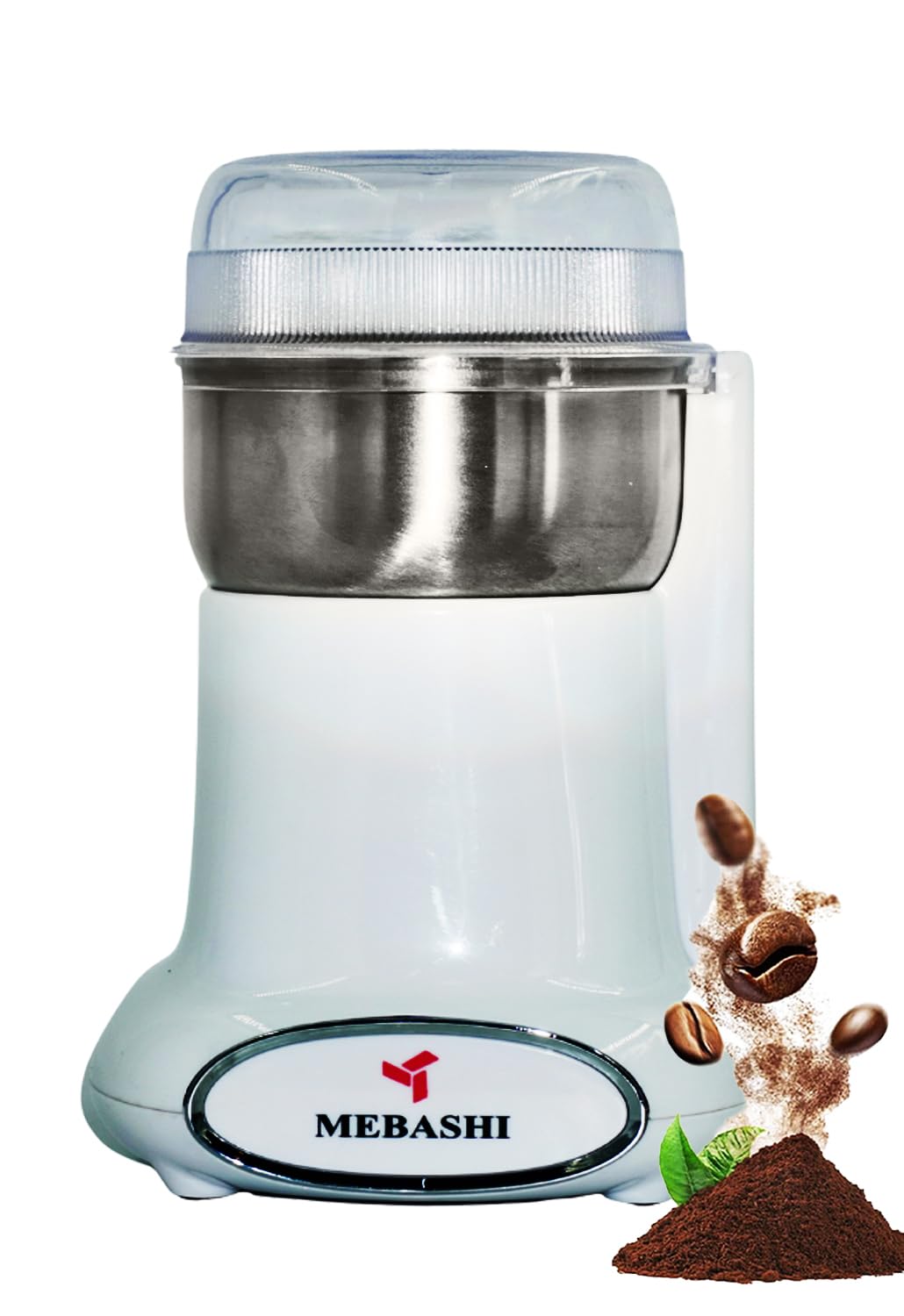 Maybashi Coffee Grinder 50g Capacity, Stainless Steel Bowl, Overheat Protection, (ME-CG2282) (Black) | 200 Watts