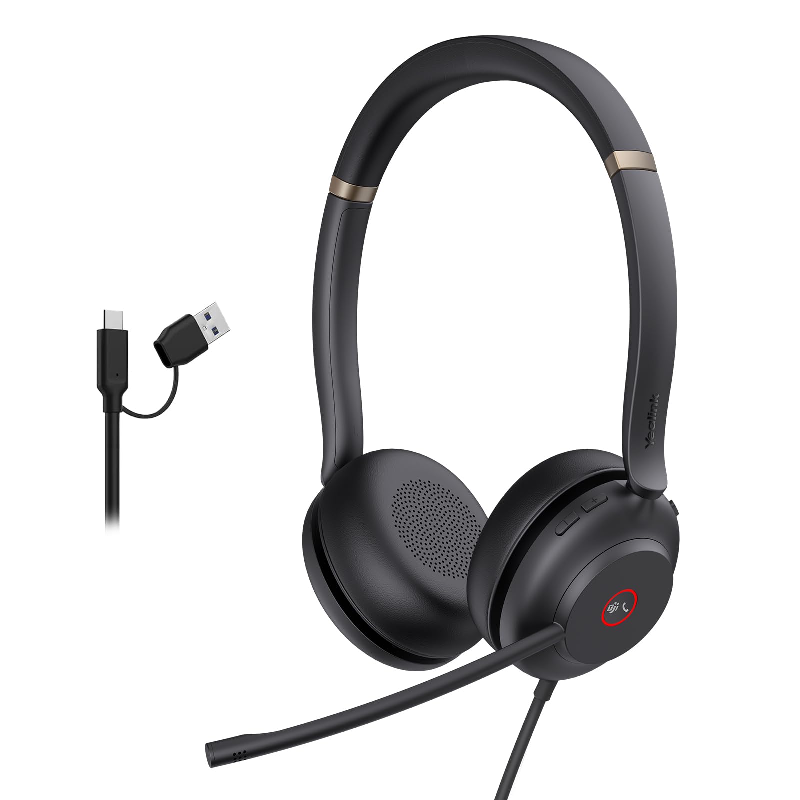 Yealink Wired Headset with Noise Cancelling Microphone,USB Headset for ...