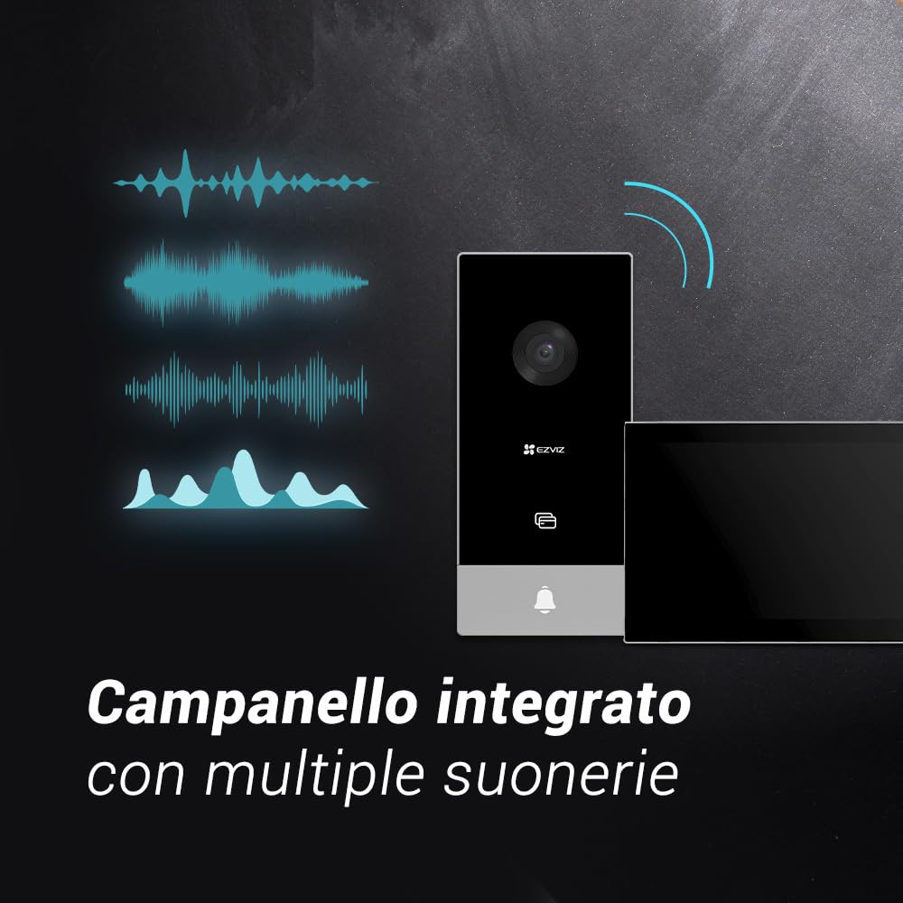 EZVIZ Battery Video Door Intercom with Solar Panel, 2K Intercom with Camera, 7 Inch Colour Touch Screen and 2-Way Audio, Dual Band, Door Intercom Supports Password, Halow Connection, EP7