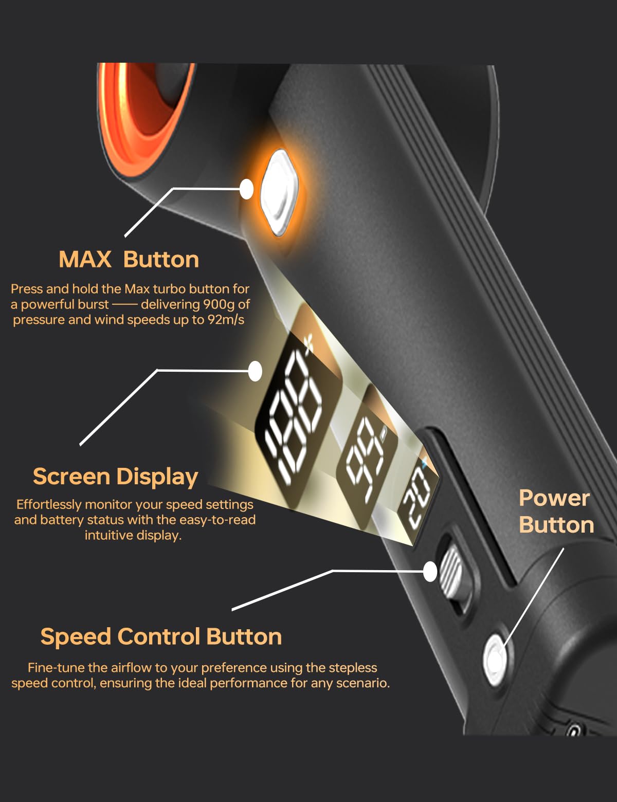 Kica Car Air Blower and Turbo Fan from Jetfan, Powerful Wireless Electric Blower for Car Drying and Snow Blowing