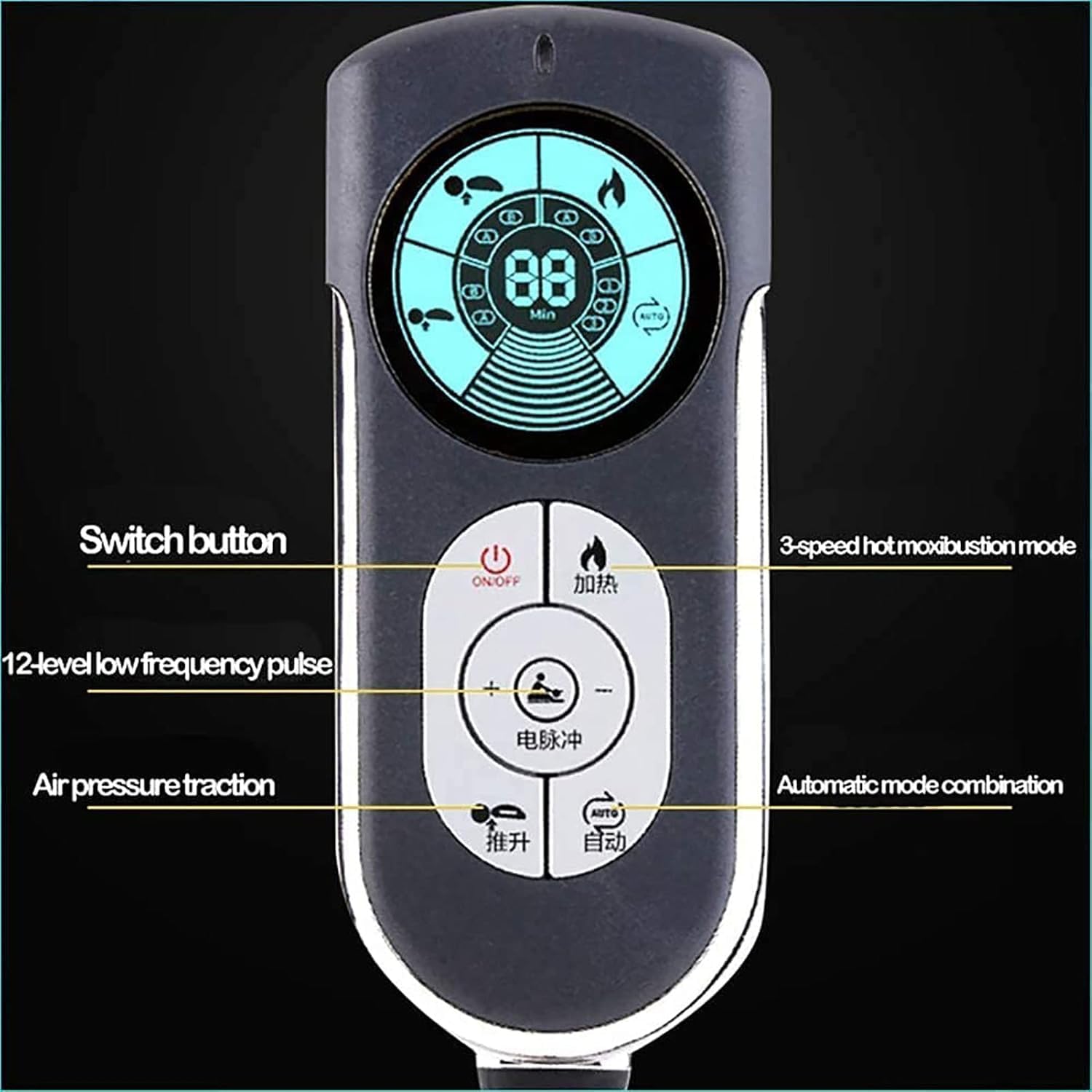 Fipka Neck Massager with EMS - Intensity Control for Spine Posture and Neck Pain Electric Neck Traction Device with TENS Pulse Nerve Stimulation for Pain Relief