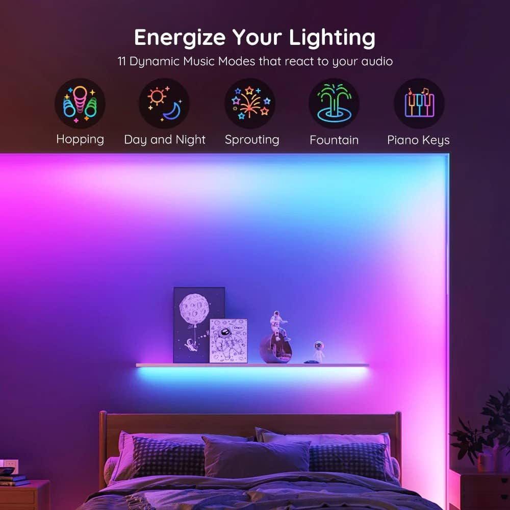 شريط اضاءة LED بتقنية واي فاي + بلوتوث من جوفي ار جي بي اي سي (10 متر)