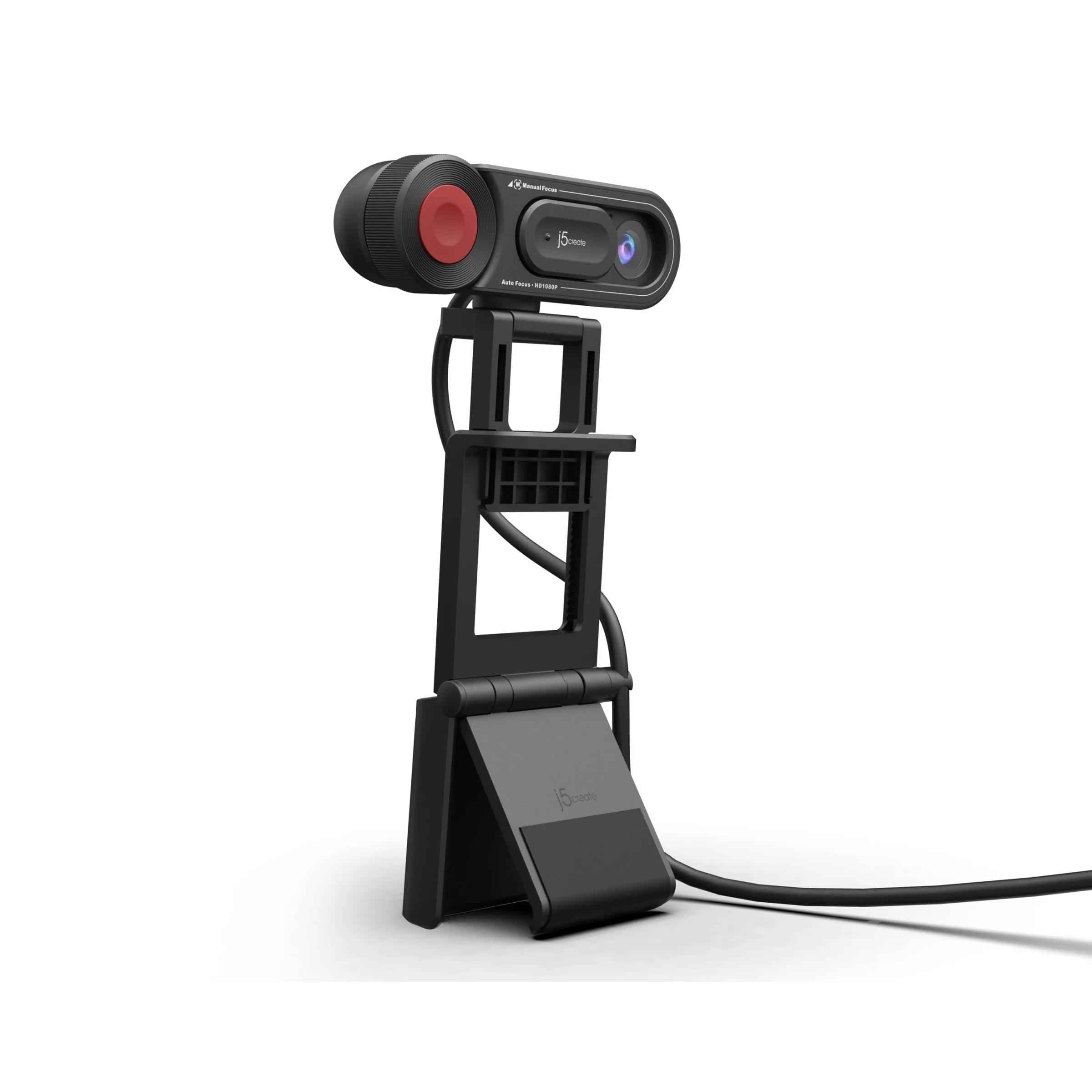 j5create JVU250 HD Webcam with Auto & Manual Focus Switch, Black