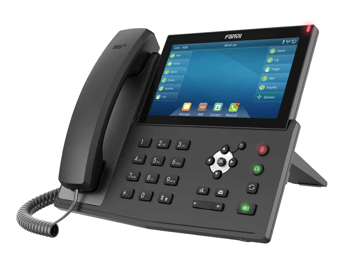 Fanvil X7 Enterprise VoIP Phone, 7-Inch Color Touch Screen, 20 SIP Lines, Power Adapter Not Included