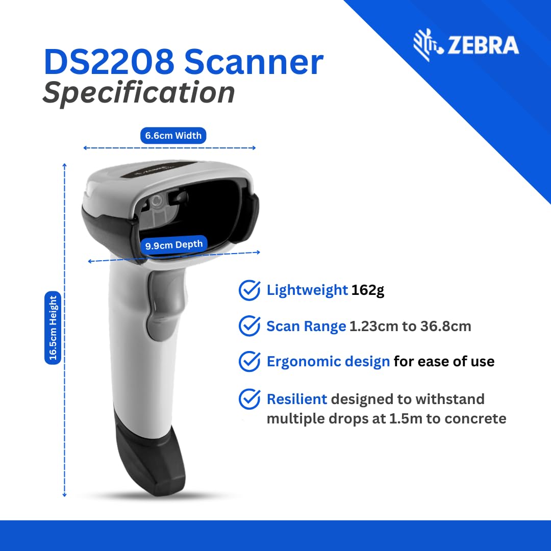 Zebra Technologies - DS2208-SR Black USB Kit with stand